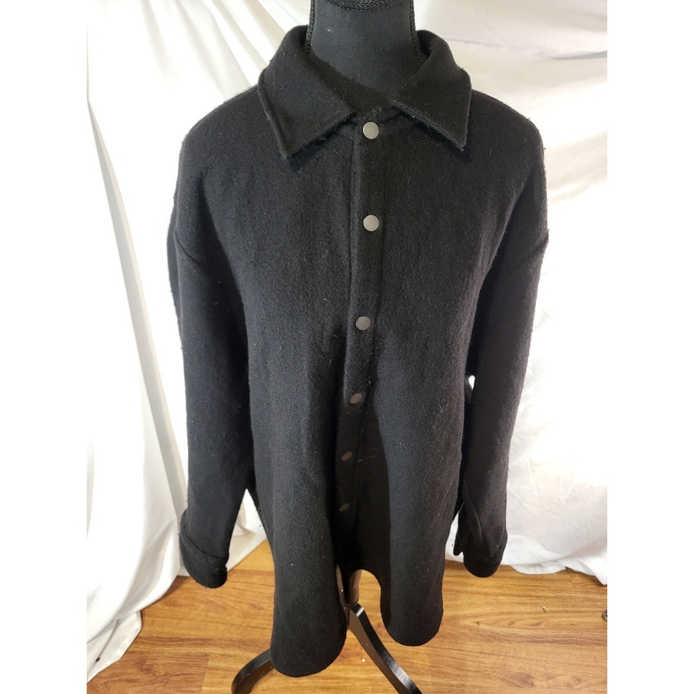 Simon Miller Black Size 3 Wool Blend Snap Shacket